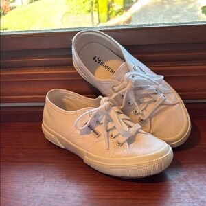 Superga Classic White Lace-Up Sneakers